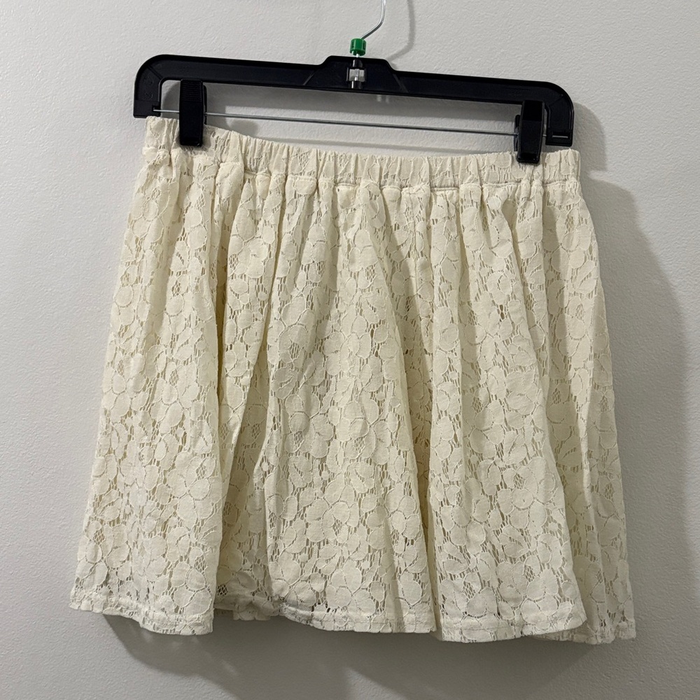 Elegant Cream Lace Skirt